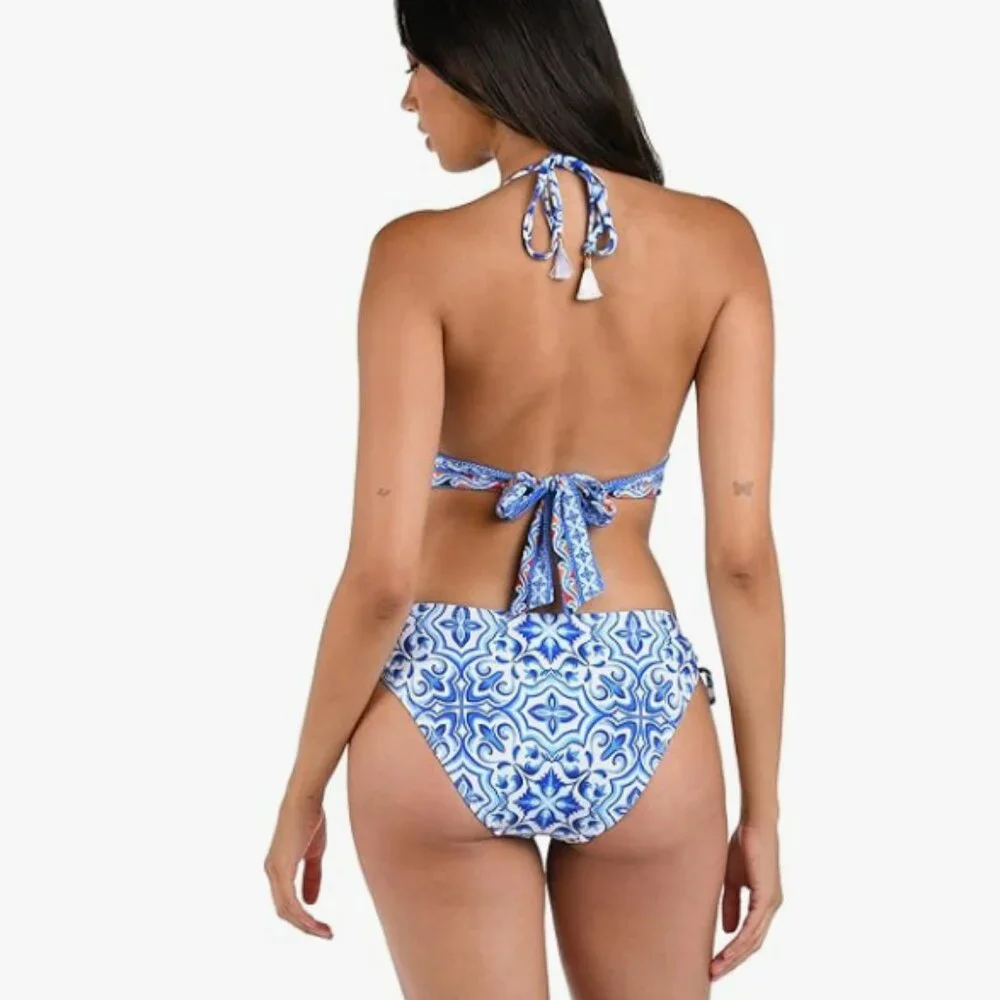 La Blanca Banded Halter Bikini Top – Blue / Alboran Sea - Picture 2 of 7